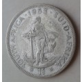 1953 Union silver shilling