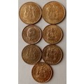 Lot of x7 higher grade republic bronze coins 2c/1c