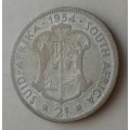 1954 Union silver 2 Shillings