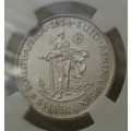 Nice 1934 union silver shilling NGC AU Details