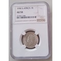 1950 Union silver shilling NGC AU58 (Almost Mint State)