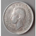 Higher grade 1943 union silver sixpence in XF+