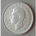 Scarcer 1945 union silver shilling in VF