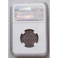 The scarce 1893 ZAR Kruger silver shilling NGC F12