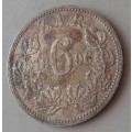1896 ZAR Kruger silver sixpence as per images