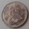 Nice 1893 ZAR Kruger silver sixpence in VF