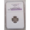 Scarcer 1939 Southern Rhodesia silver threepence NGC AU Details ( key date)