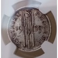 Scarcer 1939 Southern Rhodesia silver threepence NGC AU Details ( key date)