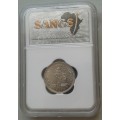 Nice 1958 union silver shilling SANGS AU58