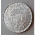1941 Union silver 2 1/2 Shillings in AU