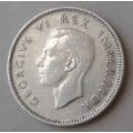 Higher grade 1947 union silver sixpence