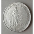 Nice 1929 union silver shilling in XF