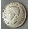 Lustrous 1942 union silver 2 1/2 Shillings in high grade