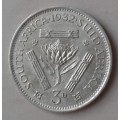 High grade 1932 Union silver tickey in lustrous AU