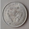 Nice 1935 union silver tickey in XF