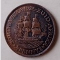 Scarce 1926 union 1/2 Penny in AXF