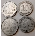 Lot of 4 German coins