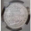 High grade 1939 union silver 2 1/2 Shillings NGC AU50