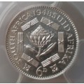 Scarce 1948 union silver sixpence PCGS PR65 (Proof)