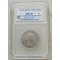 1958 Union silver 2 Shillings SANGS MS61