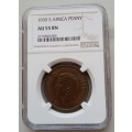 High grade 1939 union penny NGC AU55