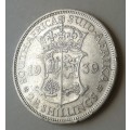 Scarcer 1939 union silver 2 1/2 Shillings in VF
