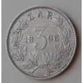 Encapsulated 1896 ZAR Kruger silver tickey