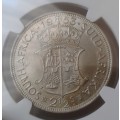 Nice 1953 Union silver 2 1/2 Shillings NGC MS63