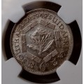 1942 Union silver sixpence NGC AU58 (Almost Mint State)