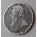 Scarce 1893 ZAR Kruger silver sixpence..