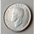 Scarce 1944 union silver sixpence in XF with obverse die cracks