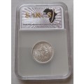 1943 Union silver shilling SANGS AU55