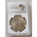 1958 Union silver 5 Shillings SANGS MS61