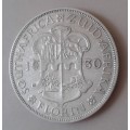 Scarce 1930 Union silver 2 Shillings in VF