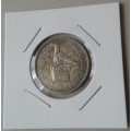 Nice 1936 Southern Rhodesia sterling silver shilling in xf