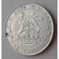 Nice 1923 British silver shilling