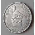 Scarcer 1934 Southern Rhodesia sterling silver shilling in XF