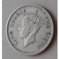 1949 Southern Rhodesia nickel sixpence in XF