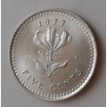 1977 Rhodesia uncirculated nickel sixpence