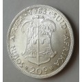 Nice uncirculated 1963 Republic silver 20c.
