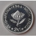 Scarce 1964 republic proof silver 2 1/2c