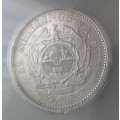 1897 ZAR Kruger silver 2 1/2 Shillings SANGS AU53