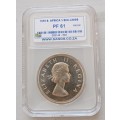 Rare 1959 union silver 5 Shillings SANGS PF61 (Proof)