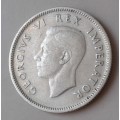 Scarcer 1945 union silver shilling in VF..