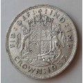 Nice 1937 British silver crown in XF