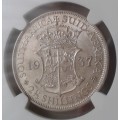 High grade 1937 union silver 2 1/2 Shillings NGC AU55