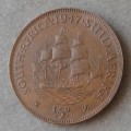 Scarcer 1947 Union 1/2 penny in XF