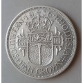 1936 Southern Rhodesia sterling silver half crown in VF+