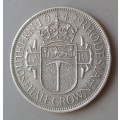 1942 Southern Rhodesia sterling silver half crown with XF Details