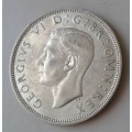 1939 British silver half crown in XF+